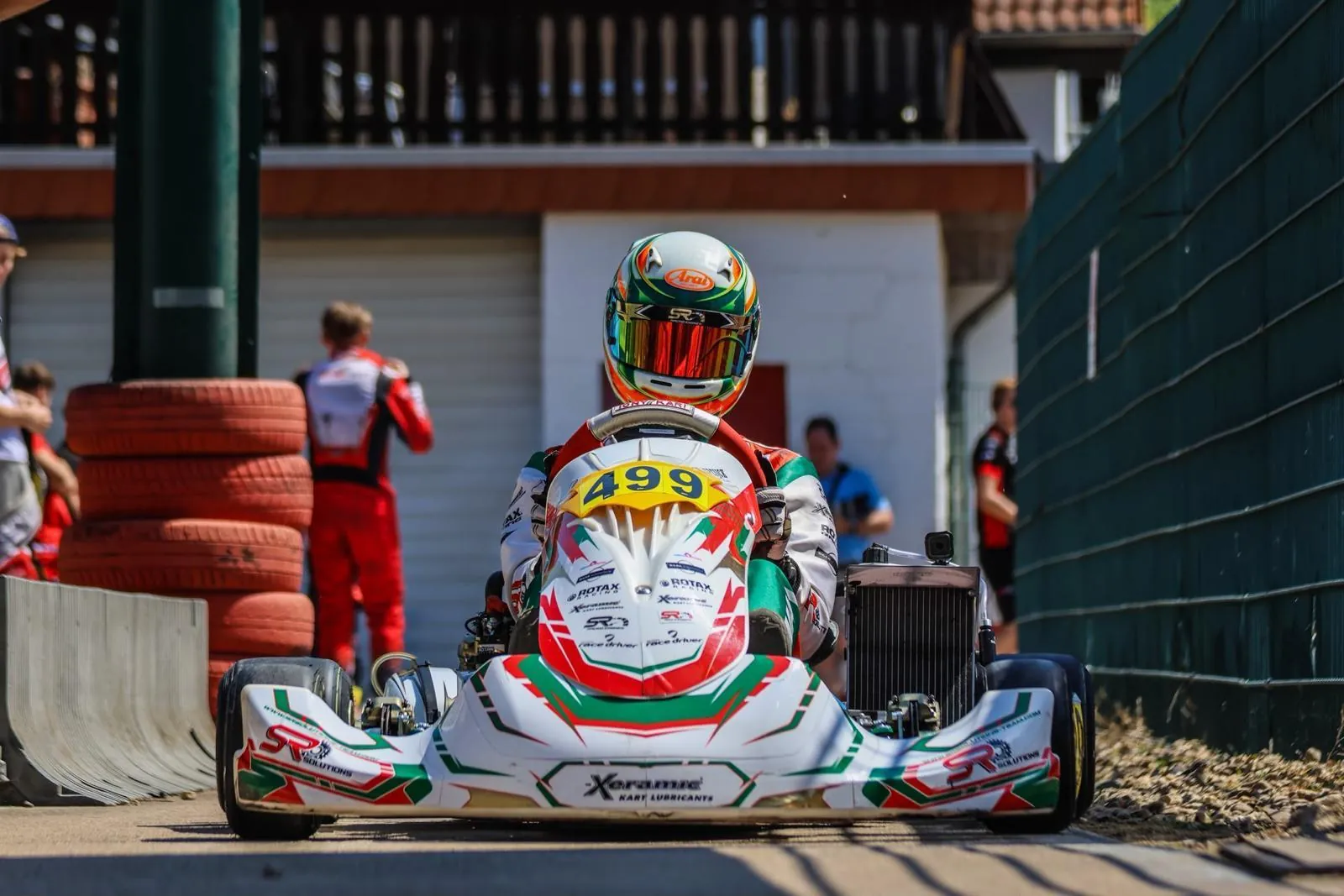 Kart in the pit lane