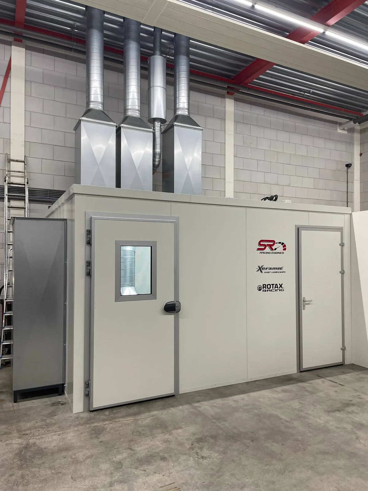 The SR Racing Engines dyno cell in the workshop
